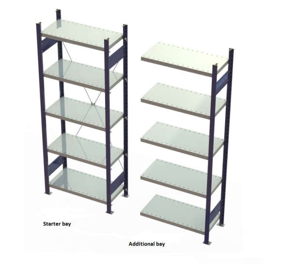 Rayonnage métallique professionnel longueur 940 mm