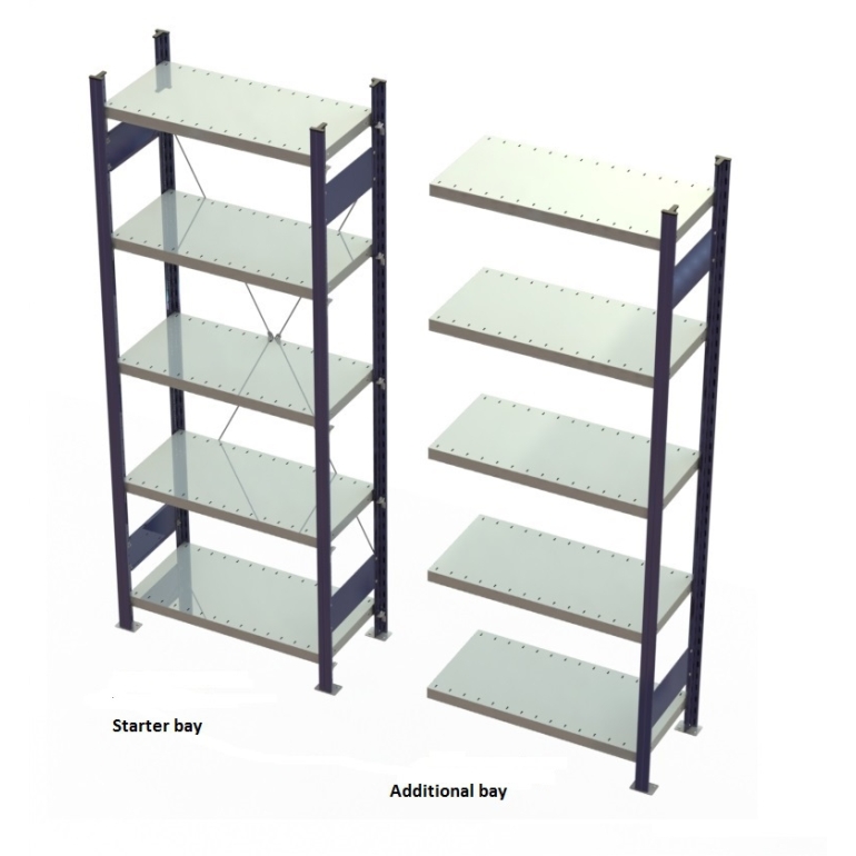 Rayonnage métallique professionnel longueur 940 mm