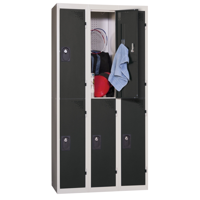 armoire casier metal 3 colonnes kit anthracite 