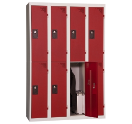 armoire casier métallique 2 cases monobloc anthracite 