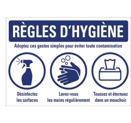 Panneau Règle d'hygiène - Lot de 5 PROVOST