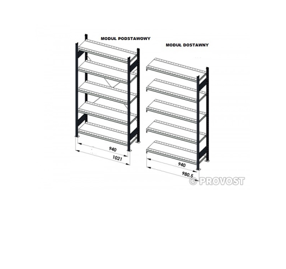 Rayonnage pour boîtes d'archives Prospace+ ouvert