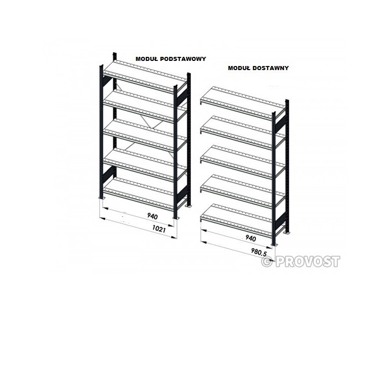 Rayonnage pour boîtes d'archives Prospace+ ouvert