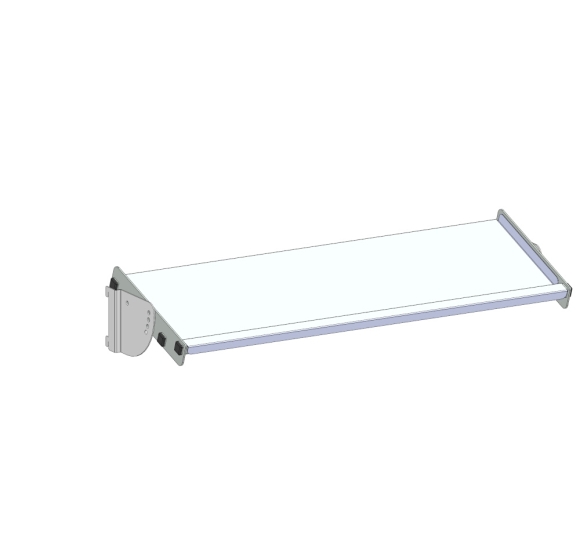 Recouvrement tôlé pour tablette modulaire 840 x 300 mm