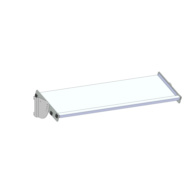 Recouvrement tôlé pour tablette modulaire 840 x 300 mm