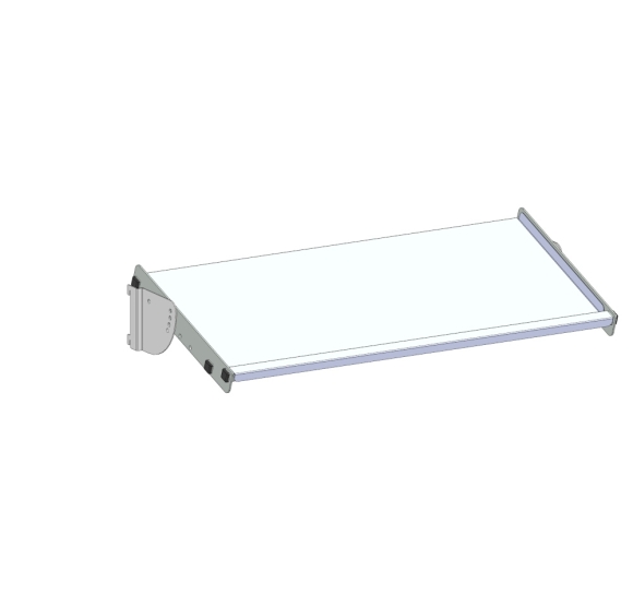 Recouvrement tôlé pour tablette modulaire 840 x 400 mm