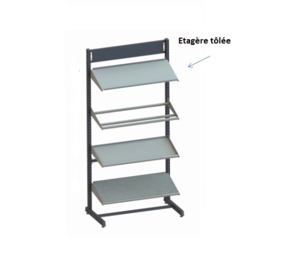 Etagère tôlée installée sur un meuble modulaire Kombineo