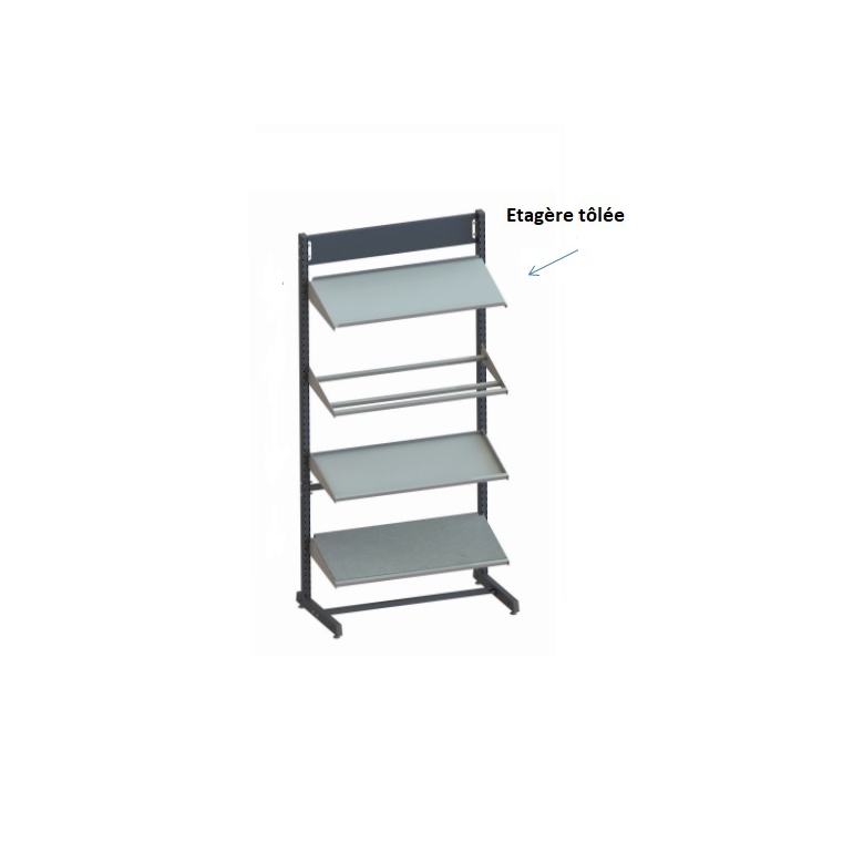 Etagère tôlée installée sur un meuble modulaire Kombineo