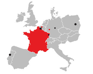 carte europe filiales et usine